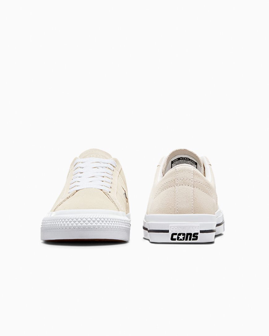 Skate Topanky Converse CONS One Star Pro Semisove Panske Béžové Biele Čierne | SK JCZG113